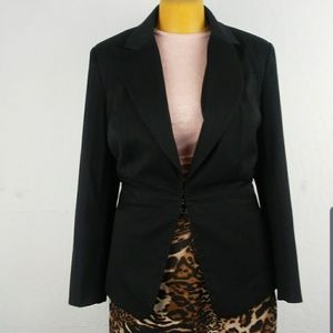 Lane Bryant Black Pinstriped Blazer